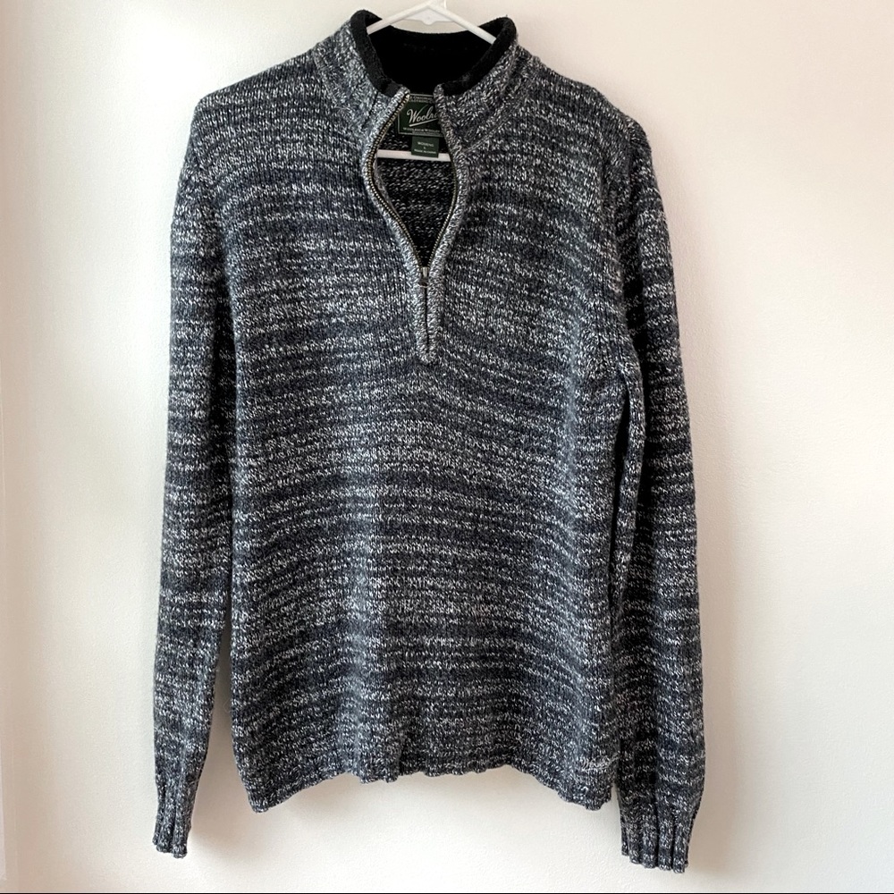 Woolrich Quarter 1/4 Zip Pullover Tanglewood Charcoal Heather Sweater Size Large